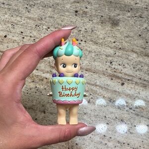 Birthday Cake Figurine with Candle Accents